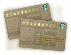 two starbucks credit cards with the words starbucks's starbuckss on each one side