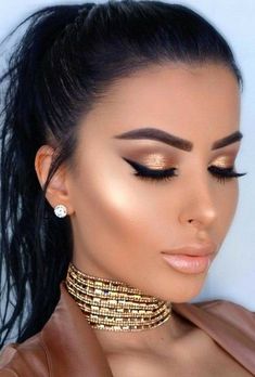 Make Up Designs, Smokey Makeup, Make Up Gold, Party Make-up, Party Makeup Looks, Holiday Makeup Looks, Bronze Makeup, Beauty Make-up