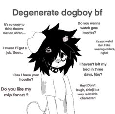 an anime character with the caption that says, degenerate dobby bj