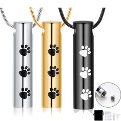 three different types of lighters with paw prints on them