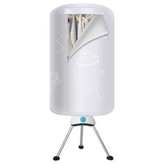 an image of a white paper towel dispenser on a tripod stand