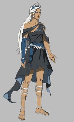 an animated character with white hair wearing gladia