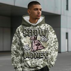 Brand Dunkare Low OG Medium Olive 1s Shirt Show Me The Money Retro All Over Print Unisex Hoodie Camouflage Hooded Top For Streetwear, Show Me The Money, Show Me, Unisex Hoodies, Sweatshirts Hoodie, Mens Outfits, Sweatshirts, Clothes