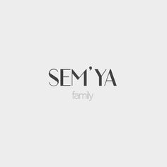 the logo for sem'ya family, which has been designed to look like it is