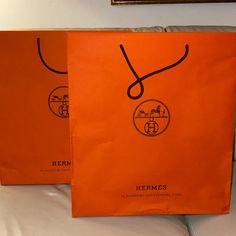 Price For 2 Large Size Have More Bags If Needed Hermes Shopping, Hermes Orange, Hermes Bags, Shopping Bags, Large Bags, Color Orange, Large Size, Bag Lady, Orange