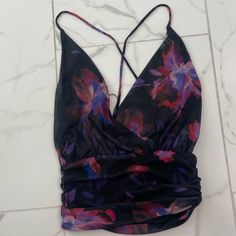 Pull And Bear From Spain - Never Worn - Brand New - Mesh - Backless Purple Summer Tops For Date Night, Purple Tops For Summer Date Night, Purple Tops For Date Night In Summer, Summer Date Night Purple Tops, Pull And Bear, Floral Party, Party Tops, Outfit Ideas, Spain