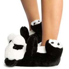 Pokemon Beach, Panda Slippers, Fun Slippers, Shoes Heels Stilettos, Fluffy Shoes, Bear Shape, Plush Slippers, Slippers Black, Pointy Toe Heels