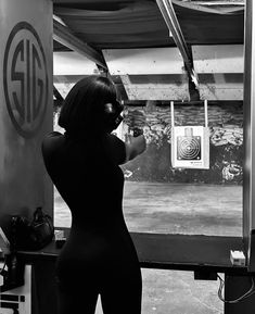 A Woman, Target, Range, Wall, Black