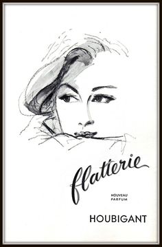 a black and white drawing of a woman's face with the word flauterie on it