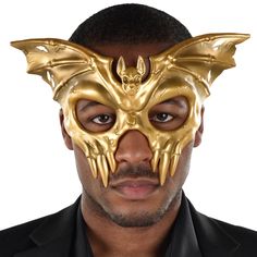 Buy the Gold Winged Skull Adult Mask at Michaels. com. Protect your identity with this Gold Winged Bat Skull. This stylish accessory features a terrifying bat face and large wingspan. Perfect for masquerades and Halloween. Protect your identity with this Gold Winged Bat Skull. This stylish accessory features a terrifying bat face and large wingspan. Perfect for masquerades and Halloween. Costume not included. One size fits most teens and adults. Details: Gold colored One size fits most teens and Furrowed Brow, Bat Face, Bat Mask, Gold Man, Bat Skull, Masquerade Theme, Winged Skull, Honeycomb Decorations, Wedding Tableware