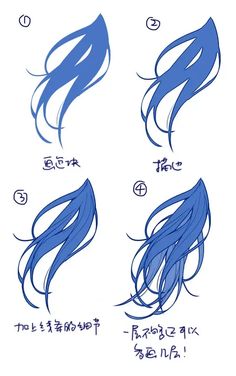 four different types of blue hair