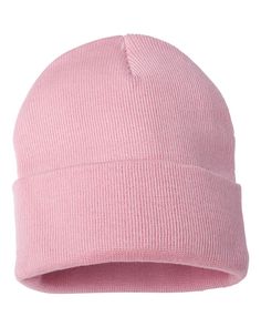 Colorblocked 12" Cuffed Beanie - PINK - ONE SIZE | Sportsman 12" Solid Cuffed Beanie Hat in Pink | Acrylic Pink Beanie, Pink Beanies, Pink Skull, Cuffed Beanie, Pink Acrylics, Pink Hat, Pom Beanie, Green Camo, Knit Shirt