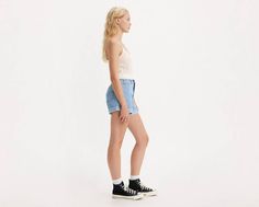 A vintage-inspired flattering fit featuring the higher-than-high rise that made the '80s the fashion decade we can’t stop talking about. Think of these Rolled '80s Mom Shorts as your parent’s shorts, but better. A vintage, 80s-inspired fit Featuring a 10” high rise A-line leg opening designed to flatter your legs With a rolled hem design 90s Style Levi's Bottoms For Spring, Levi's 90s Style Spring Bottoms, 90s Inspired Jean Shorts For Summer, 90s Inspired Jean Shorts For Spring, High-waist Retro Bottoms For Summer, Summer High Waist Retro Bottoms, 90s Style Levi's Cotton Bottoms, Retro Cutoff Bottoms For Summer, Trendy High Rise Levi's Bottoms