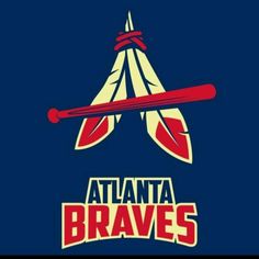 the atlanta braves logo on a blue background