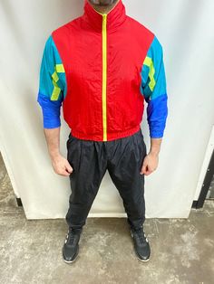 Vintage 80's-90's Bright Colorful Rainbow Color Blocking Nylon Windbreaker Running Mikan Jacket (Size 14) Length- 23 inches Width- 23 inches Sleeve- 20 inches Adult Size Small (14) see measurements 90s Style Multicolor Windbreaker For Spring, Retro Multicolor Windbreaker For Streetwear, Retro Nylon Windbreaker For Fall, Vintage Nylon Windbreaker For Spring, Retro Multicolor Windbreaker For Winter, 90s Style Nylon Long Sleeve Windbreaker, 90s Style Nylon Spring Outerwear, Retro Multicolor Winter Windbreaker, 90s Inspired Multicolor Long Sleeve Outerwear