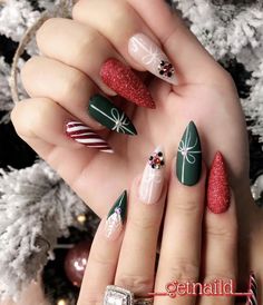 Christmas Nails - The awesome choice of Smart Consumers - find everything you need and get them today. Click to Visit! Winter Nails Acrylic, Christmas Nails Easy, Cute Christmas Nails, Nails 2021, Christmas Nails Acrylic, Xmas Nails