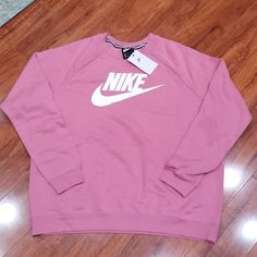 Nwt Size M Nike Sweatshirt. Color Is Mauve/Pink. Sporty Pink Sweater For Fall, Pink Sporty Sweater For Fall, Nike Spring Sweats With Crew Neck, Casual Pink Crew Neck Sweater, Pink Sportswear Sweats For Fall, Pink Casual Sweats For Sports, Casual Pink Sweats, Sporty Pink Sweats For Spring, Winter Pink Sweatshirt With Logo Print