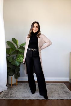 Western Casual Outfits, Therapist Outfit, Business Casual Capsule Wardrobe, Winter Casual Outfits, Business Casual Capsule, Long Cardigan Outfit, 20 Outfits, Western Casual, Business Professional Outfits