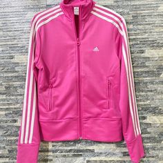 Adidas Originals Pink White Jackets For Women New With Tags Size 1xl Pink Adidas Jacket, Adidas Fitted Long Sleeve Outerwear, Fitted Long Sleeve Adidas Outerwear, White Jackets For Women, Pink And White Adidas, White Jackets, Rose Adidas, Adidas Tracksuit, Adidas Track Suit