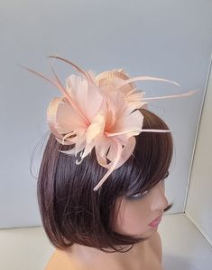 Light Pink ,Pale Pink Round Fascinator With Flower  Clip Wedding Hat,Royal Ascot Ladies Day Size: approx  Small size  Material:- sinamay,Feathers Note :- I can't accept return.. Thanks Beige Mini Hat Headband For Weddings, Wedding Costume Hats And Headpieces With Handmade Flowers, Wedding Flower Headpiece For Royal Ascot, Adjustable Beige Wedding Hat, Handmade Flowers Adjustable Fascinator For Wedding, Flower Shaped Wedding Fascinator For Royal Ascot, Wedding Fascinator With Handmade Flowers, Adjustable Wedding Fascinator With Handmade Flowers, Adjustable Beige Headpieces For Wedding