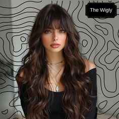 30" Long Curly Brown Wig with Bangs 🖤 Wavy Synthetic Hair for Women ⚡ Natural Look ️ 30" Long Curly Waves: Voluminous and flowing curls for a glamorous style. 🖤 Chic Bangs: Adds a modern and stylish fringe for a complete look. 🎉 Natural Brown Shade: Perfect for a realistic and everyday appearance. 💃 Versatile for Daily Wear: Ideal for both casual outings and special occasions. 🔥 High-Quality Synthetic Wig: Durable and soft for long-lasting wear and comfort. Features:Heat-Resistant Color:Dark Brown Type:Bangs Wig Cap Type:Rose Mesh Net Crowd:Women Hairstyle:Long Wigs Theme:Daily Curl:Body Wave Dye/Bleach/Perm:No Heat Tolerence:150℃ Material:High Temperature Fiber Voluminous Hair With Bangs, Wispy Wavy Bangs, Brown Curly Hair With Bangs, Long Curly Brown Hair With Bangs, Full Bangs Wavy Hair, Curled Hair With Bangs, Perm Hairstyles For Women, Brown Wavy Hair With Bangs, Dark Brown Curly Shag