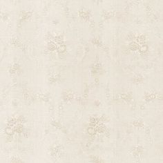 a white and beige wallpaper with floral designs on the back ground, it is very soft