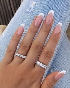 Work Nails, French Tip Acrylic Nails, French Acrylic Nails, Simple Acrylic Nails, Classy Acrylic Nails, Makijaż Smokey Eye, Acrylic Nails Coffin Short