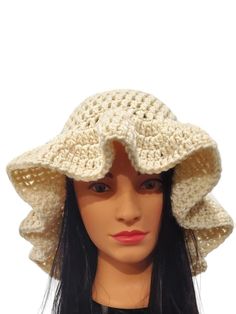 Crochet Wavy Brim Bucket Hat - UV Protection, Bad Hair Day Fix, Unique Stylish Fashion Accessory for Your Wardrobe or Great Gift for a Friend Brand New Handmade in the USA w/Fast Free Shipping "Support Small Business"