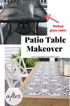 the patio table makeover is easy to do and looks great on any outdoor space