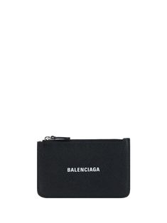 100% Calf leather bos taurus Balenciaga Hourglass Wallet, Balenciaga Card Holders, Luxury Black Card Holder With Card Slots, Black Leather Card Holder With Logo, Balenciaga Wallet, Balenciaga Silver Clutch, Black Balenciaga, Balenciaga Leather, Heron Preston