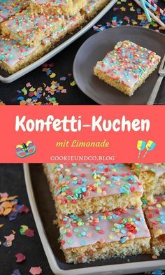 the cover of koffetti - kuchen mit lemoncakes, with sprinkles on it