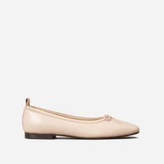 Everlane Leather Square Toe Ballet Flats For Spring, Leather Ballet Flats With Square Toe, Cream Leather Ballet Flats For Work, Classic Cream Leather Ballet Flats, Beige Leather Ballet Flats Medium Width, Cream Leather Heels With Square Toe, Cream Leather Square Toe Heels, Cream Leather Square-toe Heels, Cream Square Toe Leather Heels