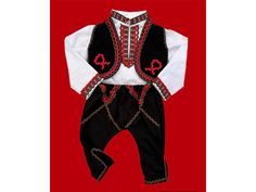 Folk Nouveau Costume. Bulgarian folk costume Material: 90% cotton and 10% elastane. Embroidery: machine embroidery Embroidery: acrylic thread. Each of the models can be sewn in any size and color. For questions, send me a private message. It will be made within a week! For more of our products, please visit our shop: https://bulgarianmystique.etsy.com Fitted Cotton Sets With Embroidered Border, Traditional Costume Sets For Festivals, Embroidered Black Sets For Festival, Fitted Festival Sets With Traditional Patterns, Fitted Sets With Traditional Patterns For Festival, Black Cotton Sets With Traditional Patterns, Embroidered Fitted Costume Sets, Fitted Embroidered Costume Sets, Ceremonial Fitted Cotton Sets