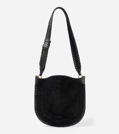 Isabel Marant Oskan suede shoulder bag (Mytheresa). Material: leather. Colour: Black. The perfect black bag for a casual day out. Suede makes it ideal for the fall/winter season. #fashion #bag #purse #bagsandpurses #outfits #luxury #isabelmarant Women's Bags By Material, Faux Pearl Earrings, Leather Ballet Flats, Black Bag, Maternity Wear, Open Top, Free Bag, Women's Bags, Louis Vuitton Handbags