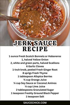 Jerk Sauce Recipe Homemade Jerk Sauce, Jerk Sauce Recipe Authentic, Jamaican Jerk Seasoning Recipe, Jerk Chicken Sauce Recipe, Authentic Jamaican Jerk Chicken Recipe, Jerk Bbq Sauce Recipe, Jamaican Hot Sauce Recipe, Caribbean Recipes Authentic, Authentic Jamaican Recipes