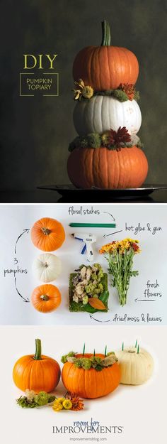 pumpkins are stacked on top of each other and labeled with different types of vegetables