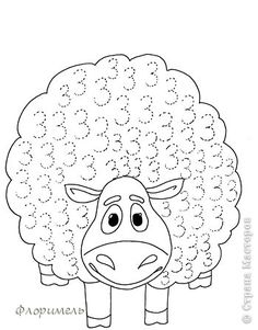 a cartoon sheep with numbers on it's face