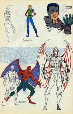 an image of some character designs for the animated movie spider - man and other characters