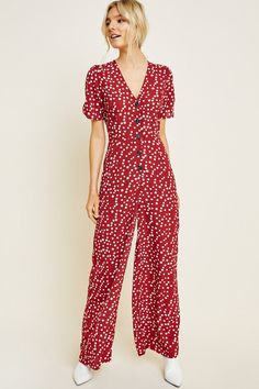 Women's Button Down Polka Dot Romper Jumpsuits | Boho Clothing – Sophie & Hailee Fitted V-neck Jumpsuits And Rompers With Buttons, Fitted V-neck Jumpsuit With Button Closure, Fitted Jumpsuit With Button Closure And V-neck, Fitted Jumpsuit And Romper With Button Closure And V-neck, Fitted Jumpsuits And Rompers With Button Closure For Summer, Fitted Summer Jumpsuits And Rompers With Button Closure, Fitted Short Sleeve Jumpsuit With Buttons, Fitted Short Sleeve Jumpsuit With Button Closure, Fitted Jumpsuits And Rompers With Button Cuffs