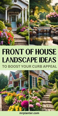 41 Front of House Landscaping Ideas to Boost Your Curb Appeal Craftsman Landscaping Front Yards, Riverbed Landscaping, Dry Riverbed Landscaping, Craftsman Landscaping, Front Of House Landscaping, House Landscaping Ideas, Garden Ideas Driveway, Landscape Ideas Front Yard Curb Appeal, Wedding Ranch