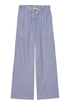 The Pop Pant Chic Cotton Wide Leg Pants For Daywear, Cotton Wide Leg Pants With Elastic Waistband For Daywear, Casual Cotton Wide Leg Pants For Daywear, Chic Cotton Pants For Daywear, Spring Cotton Wide Leg Pants For Daywear, Spring Wide Leg Cotton Pants For Daywear, Round Closet, Silky Pants, Spring Stripes