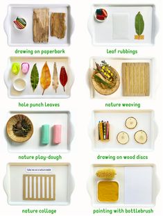 an image of different food items on trays