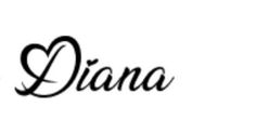 the word diana written in black ink