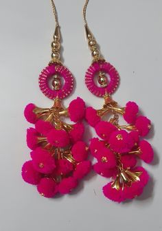 pompom blouse latkan, tassels, purse hangings, home décor, Bollywood, Indian, sari, tassel, Blouse, tassel 1 Pair Libas Fashion latkan Cotton Pom Pom Beautiful Pair of Latkans & Brooch Accessory For You Decorative Products. In Indian These Latkans Are Normally Used as The Accessory For Lengha & Sari Blouse On The Back, But These Can Be Used in Many Other Ways to Metal & Pearl scan be used at an door. Rajasthan is a State in India for these kind of Art works Ethnic, Casual and Party Wear Designs Lahenga party latkan beauty ,colors & fabrics Created with high quality material using Alloyy Hangings For Lehenga Tassels For Bride, Hangings For Lehenga Tassels, Lehenga Tassels, Party Wear Designs, Latkan Tassels, Pom Pom Blouse, Lengha Sari, Blouse Latkan, Fancy Face Mask