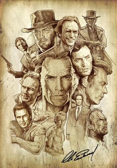 an old poster with many different actors on it's face and the words,