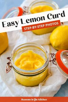 an easy lemon curd recipe in a mason jar