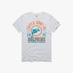 In 1972 the Miami Dolphins made history by becoming the first ever team to achieve a perfect regular season, and followed that up with the franchise’s first Super Bowl win. Rep that 14-0 record with a super-soft tee for a legendary era in Phins football. Pay homage. Retro Miami, Super Bowl, Unisex Hoodies, Miami, Colorful Shirts, Shirt Designs