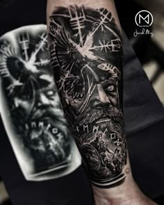 a man with a clock tattoo on his arm