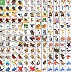 an image of many different types of dogs and cats in the same square pattern on a white background