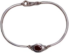 Garnet Bangle Jewelry As Gift, Garnet Bangle Jewelry Gift, Garnet Gemstone Bracelet Jewelry, Formal Silver Garnet Bracelets, Silver Garnet Jewelry With Polished Finish, Silver Polished Garnet Jewelry, Silver Garnet Bracelet, Silver Link Bracelet, Bali Silver